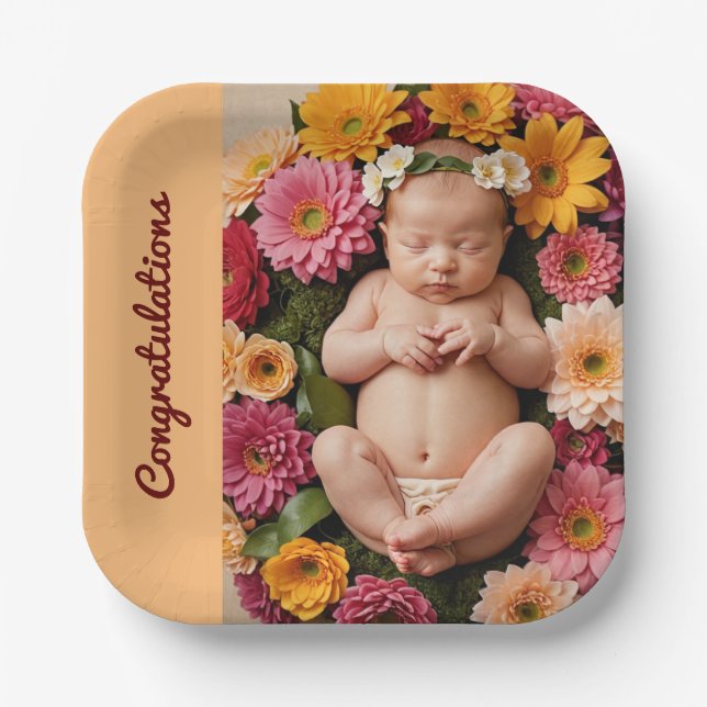 Babyduschsippe n sehen Dekoration Teller Serviette (Vorderseite)