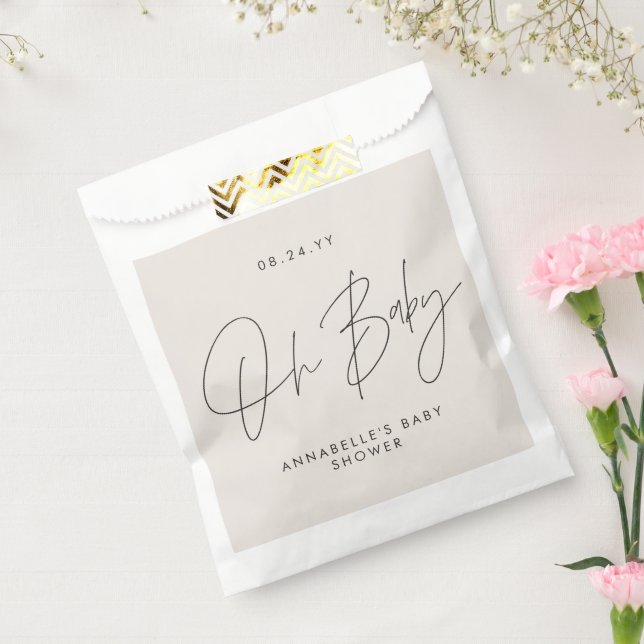 Babyduschskript für modernen, fett schwarzen Gast Geschenktütchen (Versiegelt)