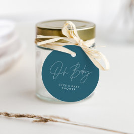 Babyduschskript modern gürtelblau aquamarin geschenkanhänger