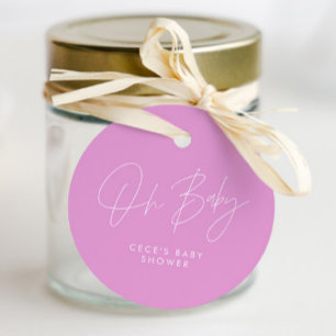 Babyduschskript, modern gürtelfarben, cerisfarben geschenkanhänger