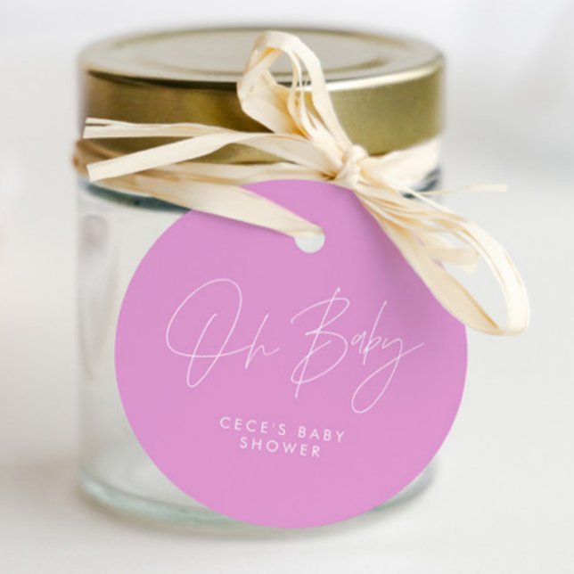 Babyduschskript, modern gürtelfarben, cerisfarben geschenkanhänger (Von Creator hochgeladen)