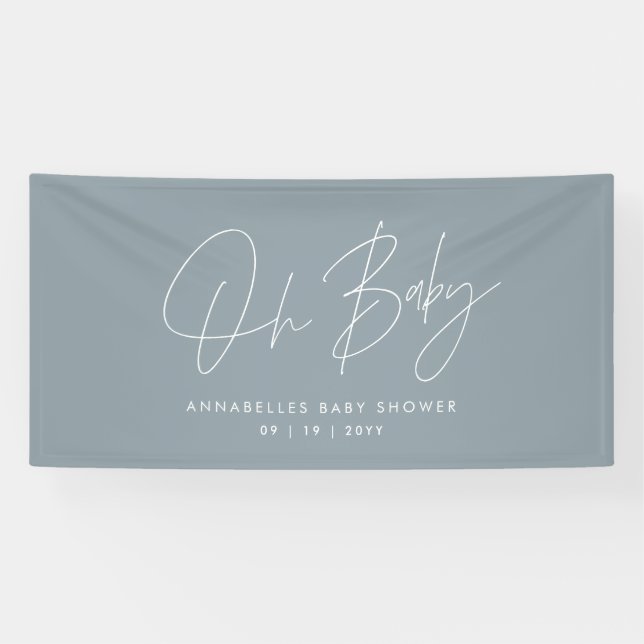 Babyduschskripte modern staubblau elegant banner (Horizontal)