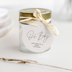 Babyduschskriptschrift modern Schwarz-weiß Geschenkanhänger