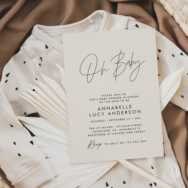 Babyduschskriptschrift modern und elegant einladung (Von Creator hochgeladen)