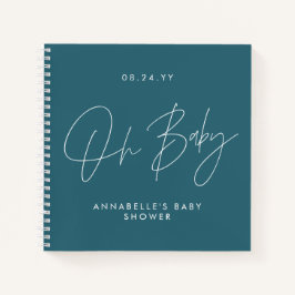 Babyduschskriptschrift moderne aquamarine notizbuch