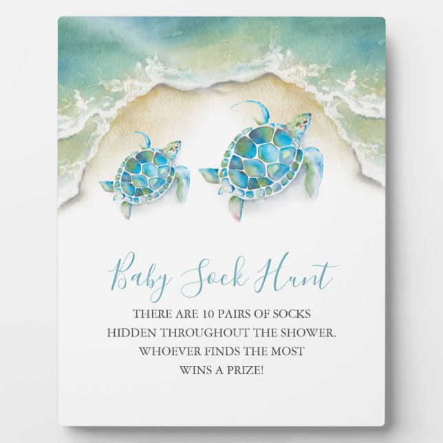 Babyduschspiele an der Küste Schildkröte Schildkrö Fotoplatte (Vorderseite)