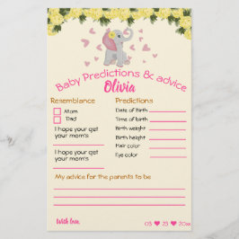 Babyduschspielkarten, rosa und graue Elefantenkart