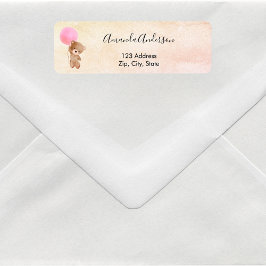 Babyduschteddy tragen rosa Rücksendetikett