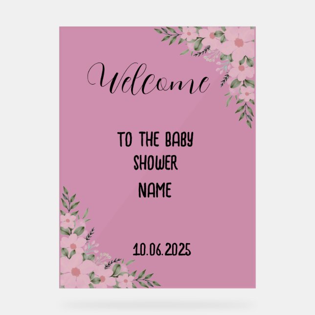 Babyduschtenschild Acrylschild (Vorderseite)