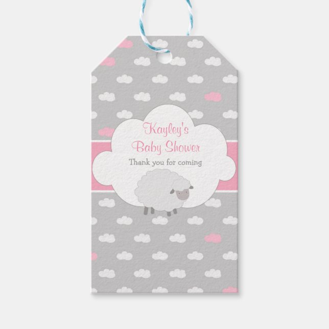 Babyduschteppiche (Fluffy Sheep & Cloud) Geschenkanhänger (Vorderseite)