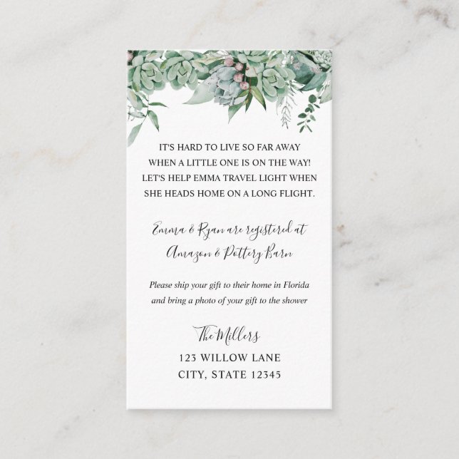 Babyduschvorrichtung Begleitkarte (Vorderseite)