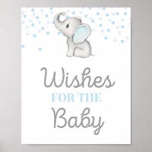 Babyduschzeichen "Boy Blue Elephant" Poster