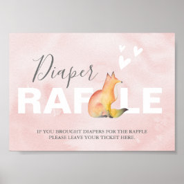 Babyduschzeichen von Woodland Fox Diaper Poster