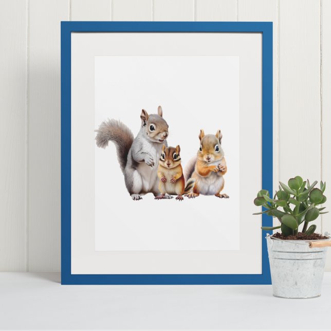 Babyeichhörnchen- und Streifenhörnchen-Aufzuchtsta Poster (Von Creator hochgeladen)