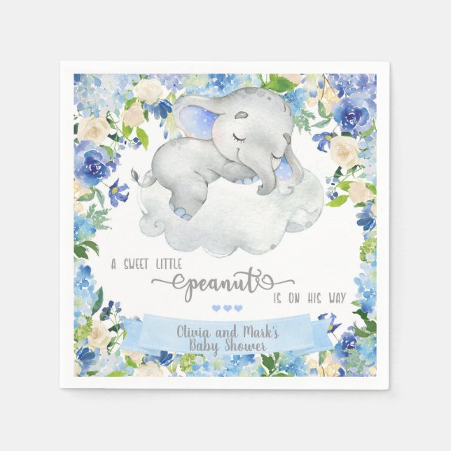 Babyelefant & Cloud Baby Duschnapkins. Serviette (Vorderseite)