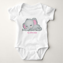 Babyelefant mit rosa Ohren Babybodyanzug