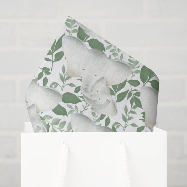 Babyelefantendusche Party Seidenpapier (Geschenktüte)
