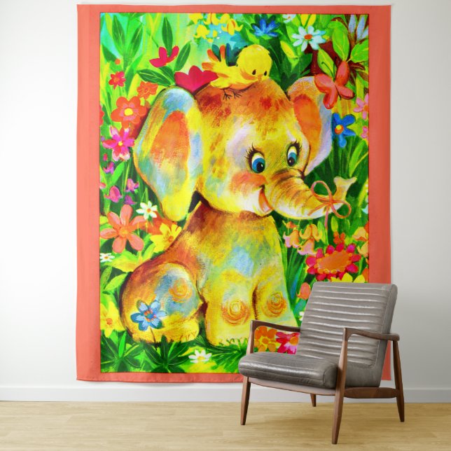 Babyelefarddruck Wandteppich (Beispiel)