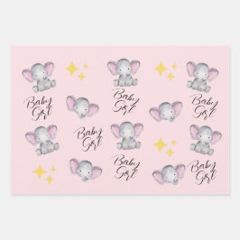 Babyelefone Babydusche Geschenkpapier Set