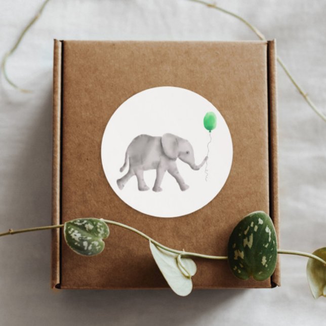 Babyelephant-Aufkleber, Party-Geschenkmarke Runder Aufkleber (Von Creator hochgeladen)