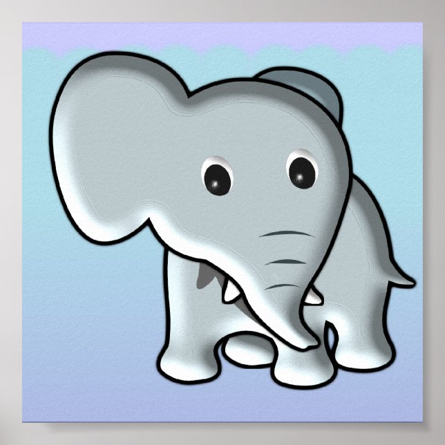 Babyelephant/Kinderzimmer-Dekoration Poster (Vorne)