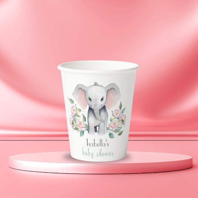 Babyelephon mit Ebernys, Eukalyptus Pappbecher (Adorable and charming to serve your guest with this party cup!)