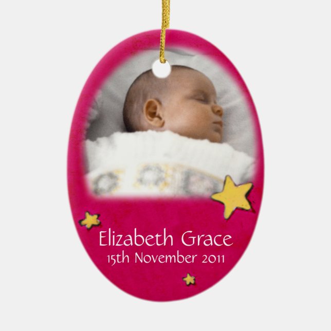Babyengel Weihnachtsrote Verzierung besitzen Foto Keramikornament (Vorne)