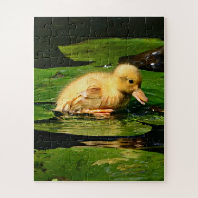 Babyente auf Lily Pad Puzzle (Vertikal)