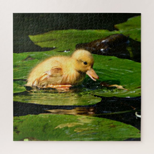 Babyente auf Lily Pad Puzzle (Vertikal)