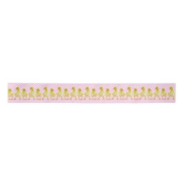 Babyenten auf rosa Gingham Satinband