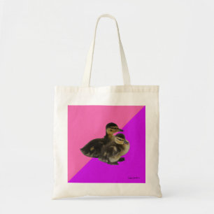 Babyenten auf rosa Himbeere und Lila Sorbet Tragetasche