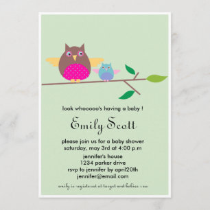 Babyeule der Mama-n - grüne Babydusche lädt ein Einladung