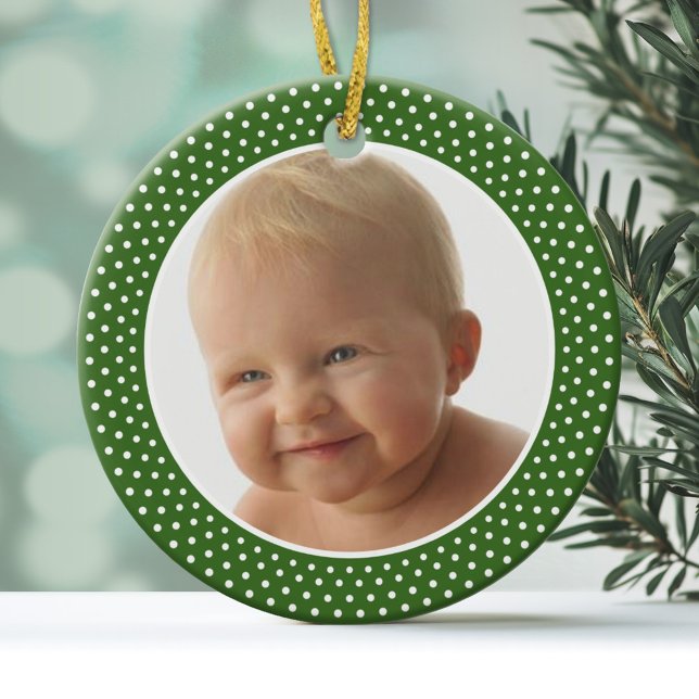 Baby'First Christmas - FOTO FRAME Keramik Ornament (Personalized Christmas Photo Ornament)