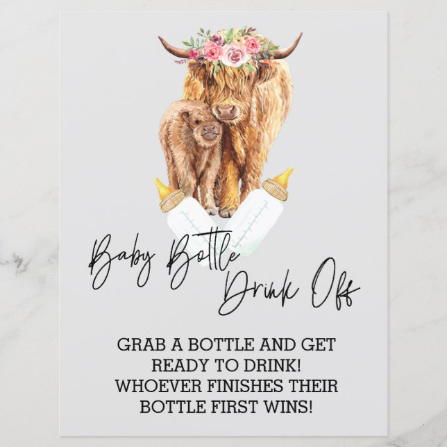 Babyflasche trinken Spieldusche Hochlandkuh (Vorderseite)