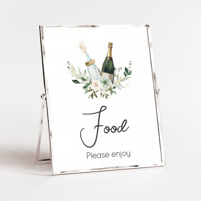 Babyflaschen Babydusche Poppin Poster (Poppin' Bottles Baby Shower Food Sign)