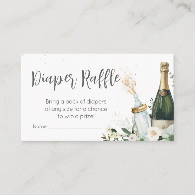 Babyflaschen Babydusche Windelwaschmaschine Raffel Begleitkarte (Vorderseite)