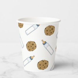 Babyflaschen Milch und Cookies Kinderdusche Pappbecher