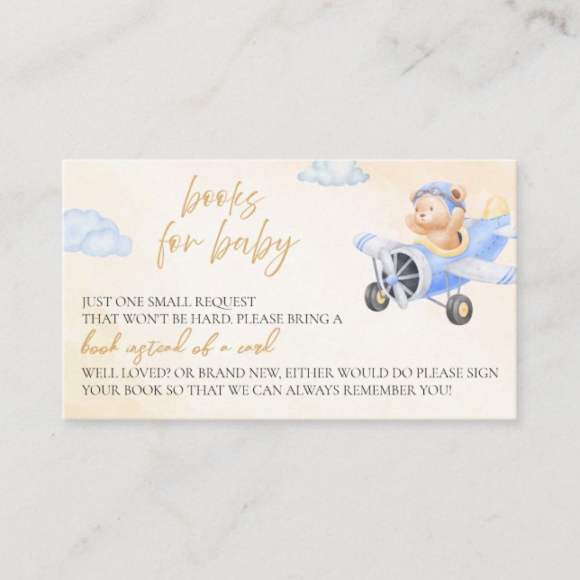 Babyfliegender Teddy-Bär Begleitkarte (Vorderseite)