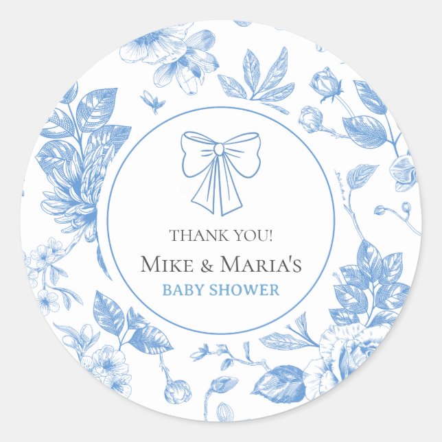 Babyflöschchen-Babydusche Runder Aufkleber (Vorderseite)