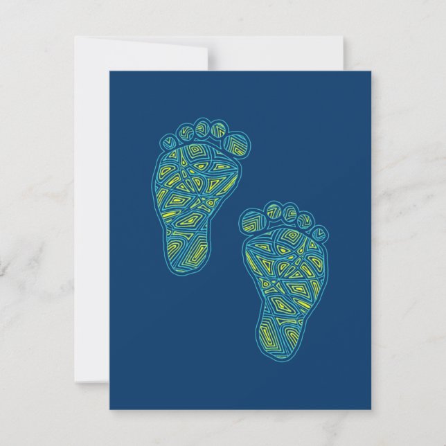 BabyFootprints Einladung (Vorderseite)