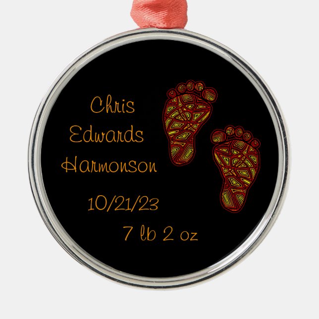 BabyFootprints Ornament Aus Metall (Vorne)