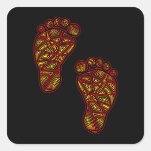 BabyFootprints Quadratischer Aufkleber