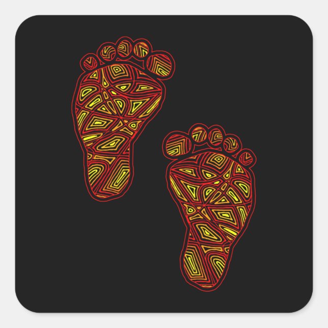 BabyFootprints Quadratischer Aufkleber (Vorderseite)