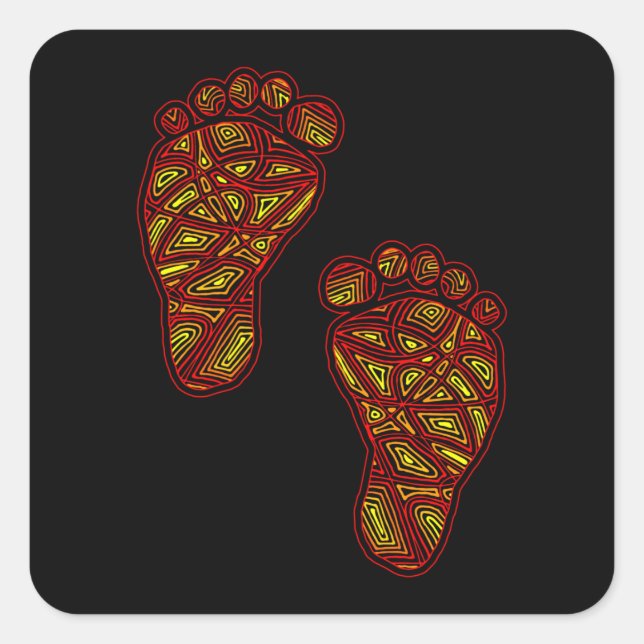 BabyFootprints Quadratischer Aufkleber (Vorderseite)
