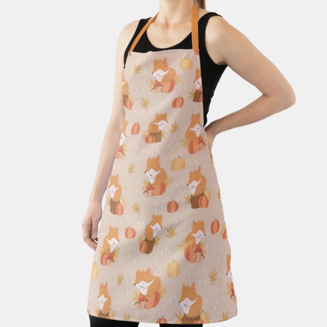 Babyfox und Herbstblätter Schürze (InSitu)