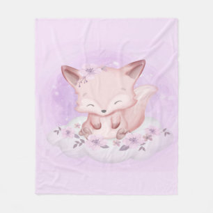 Babyfuchs mit Wasserfarbe Geschenk für Baby Fleecedecke