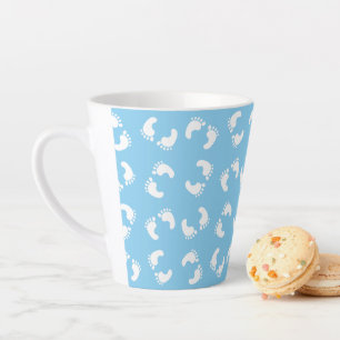 Babyfußabdrücke, Babyfuß, Fußstapfen, Blau, Junge Milchtasse