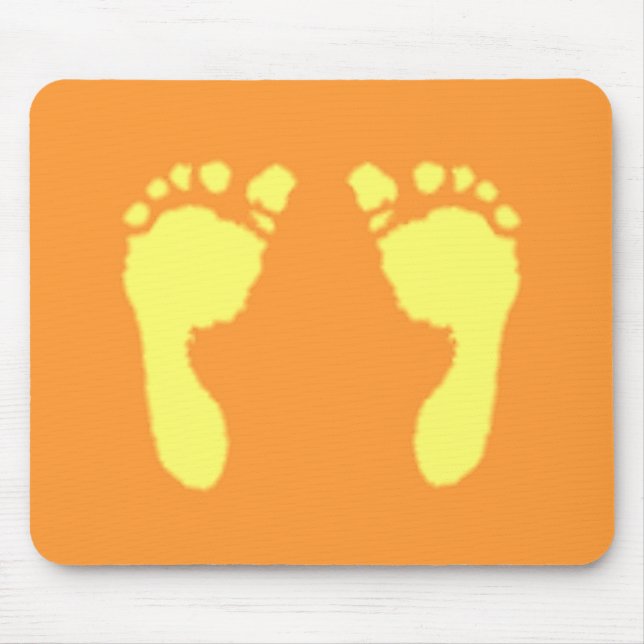 Babyfußabzüge (Gelb) Mousepad (Vorne)