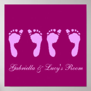 Babyfußabzüge (Girl Twins) Poster