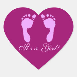 Babyfußabzüge (Mädchen) Herz-Aufkleber